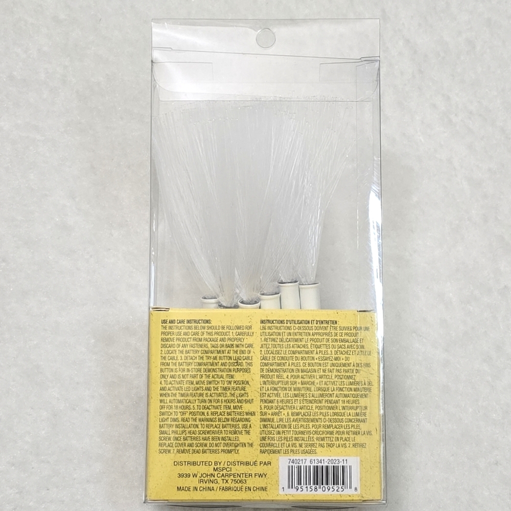 New Ashland Fiber Optic String Lights Warm White Battery Operated 4.5ft Timer - Picture 5 of 10